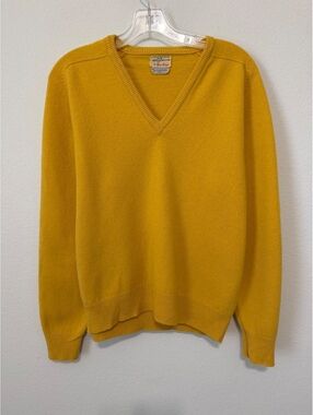 Don Forster by Alan Paine 100% Lambswool V-Neck Vintage Sweater Size 42 (M/L)